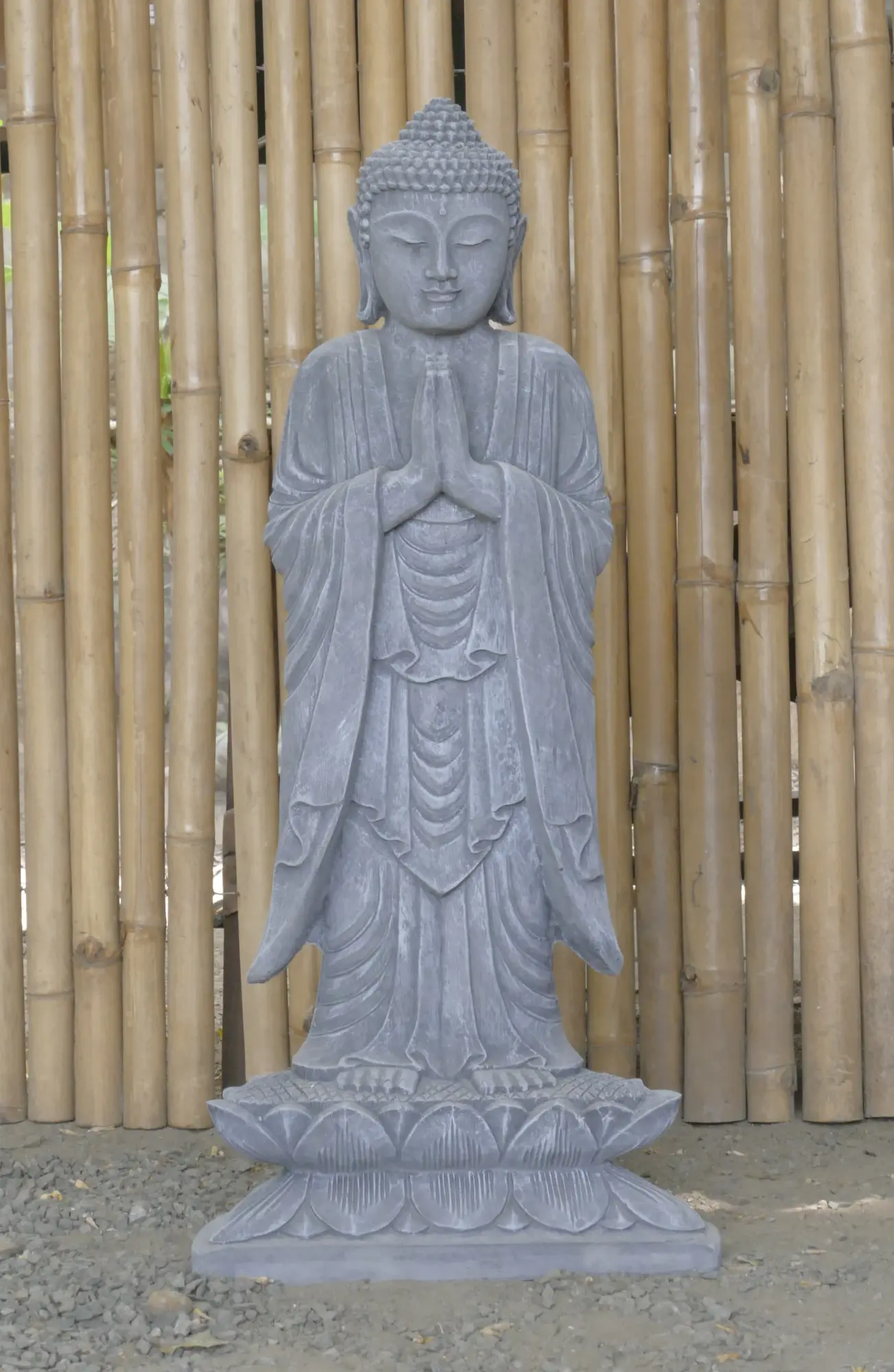  Product image 5 of the product “Jagan - Standing Buddha, Namaskara, 82cm H | cast stone ”
